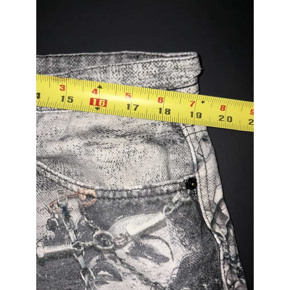 Preme Streetwear Jorts Shorts With Printed On Flowers Chains Face Size 40w - Picture 7 of 9